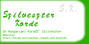 szilveszter korde business card